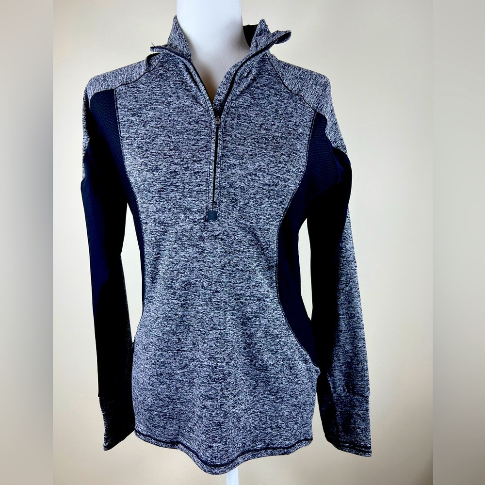 Athleta Running Wild Colorblock Heathered Half Zip Pullover Jacket, Size Small